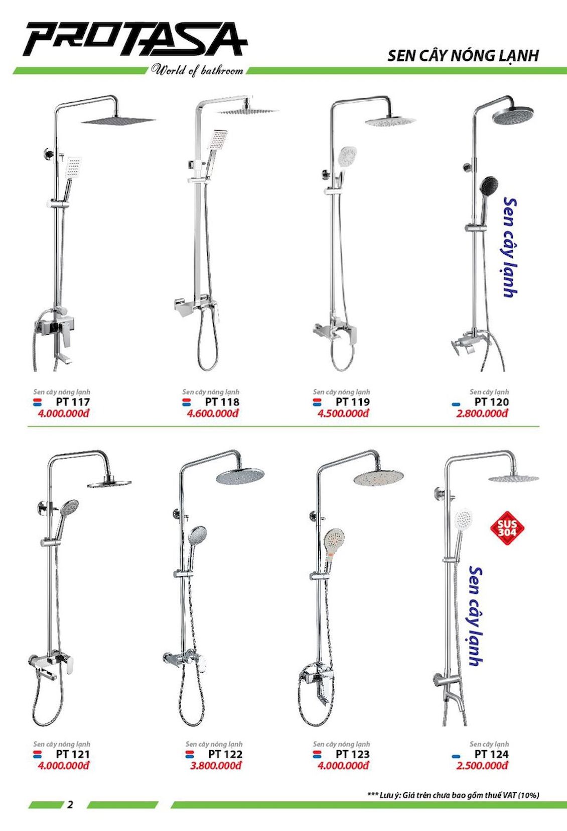 Thiết bị vệ sinh PROTASA Catalogue và Bảng giá mới nhất /Page 3
